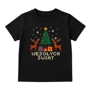 T-shirt męski Wesołych Świąt Pixel