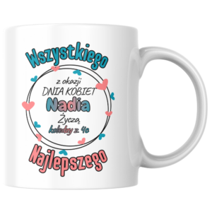 kubek personalizowany dzień kobiet dla uczennic (imię + klasa)